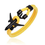 bracelet avion noir corde jaune