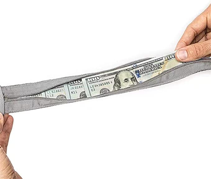 ceinture cache billets antivol gris