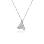 collier avion silver paper airplane