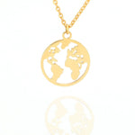 collier pendentif carte du monde globe minimaliste