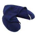 coussin de voyage avec capuche hoodie bleu marine