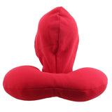 coussin voyage capuche hoodie rouge