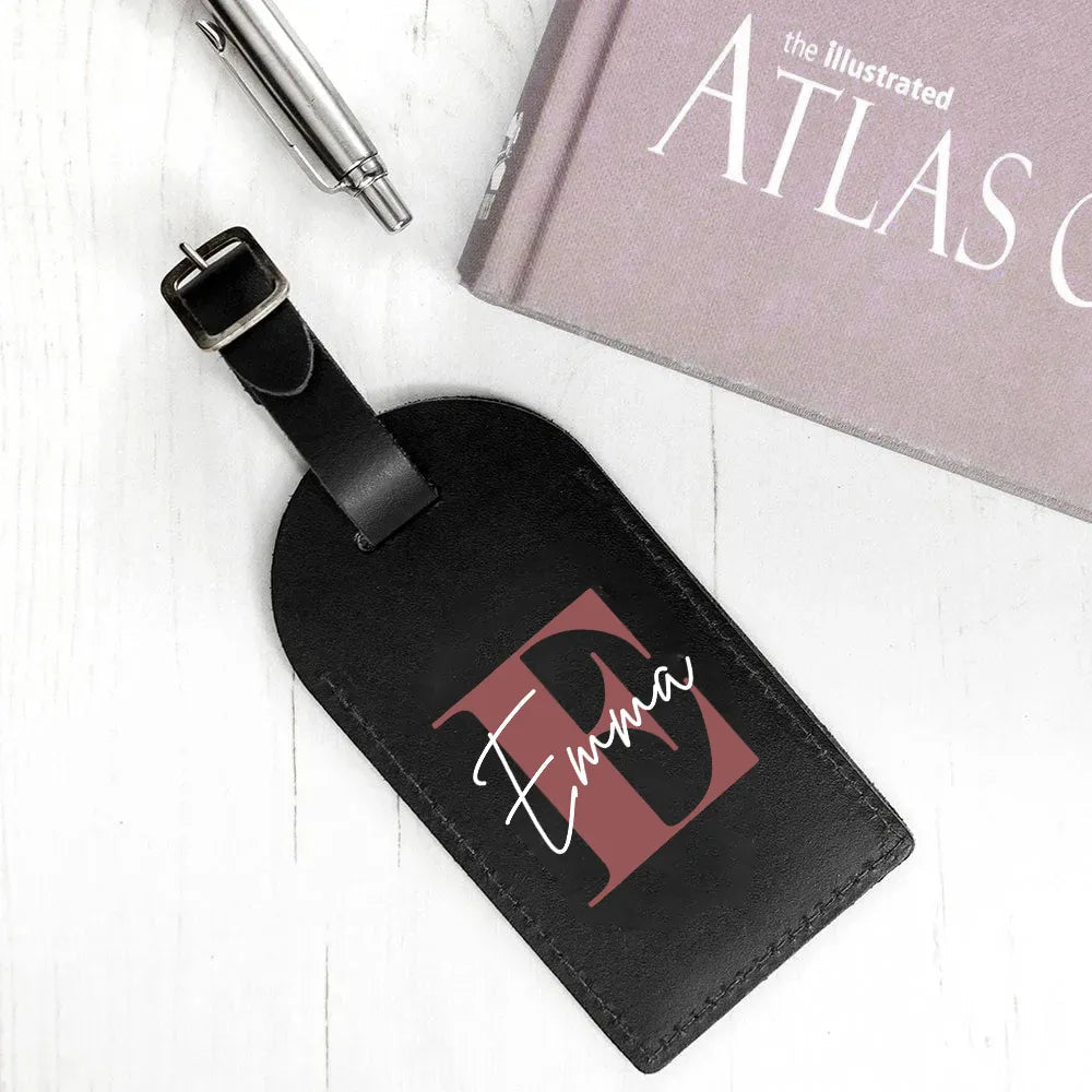 etiquette de bagage personnalisé prenom initiale