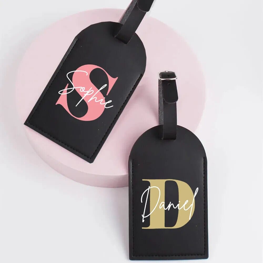 etiquette bagage personnalisé prenom initiale