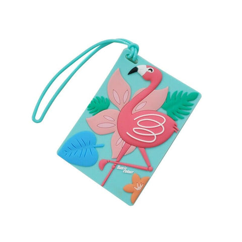 étiquette bagage flamingo summer