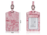 étiquette bagage marbre rose