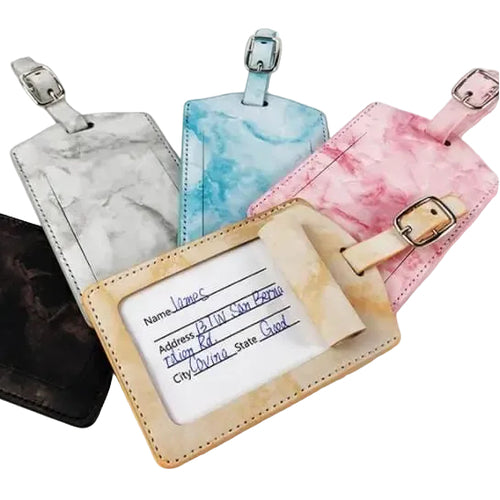 étiquettes bagage marbre