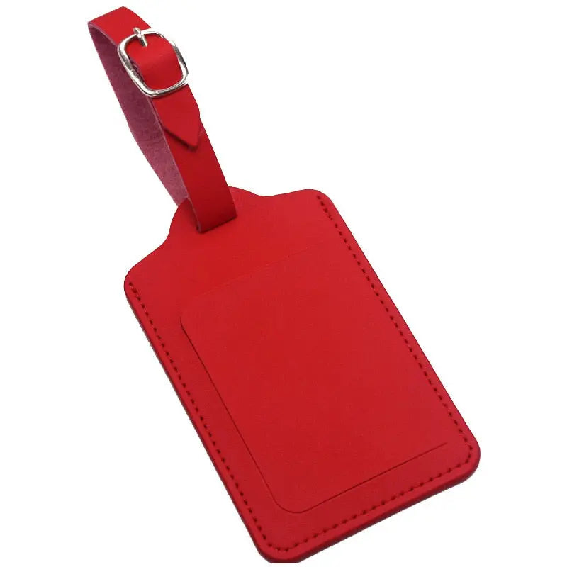 Étiquette Bagage Rectangle Rouge & Voyage Paisible Étiquette Bagage Rectangle Rouge & Voyage Paisible