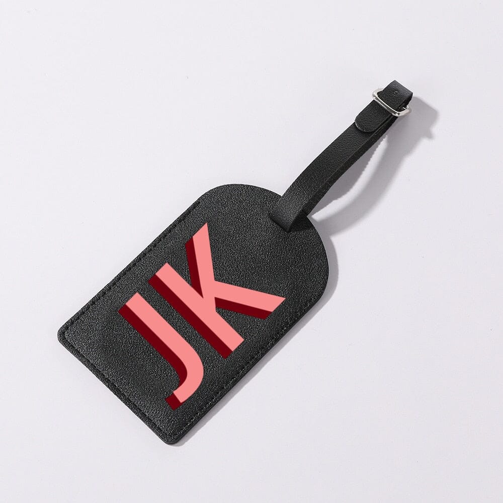 étiquettes a bagages personnalisées initiales