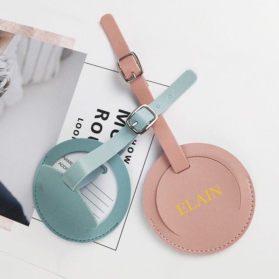 étiquette bagage personnalisée ronde