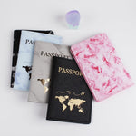 Étui Passeport Carte du Monde <br>Marbre