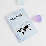 Étui Passeport Carte du Monde <br>Marbre