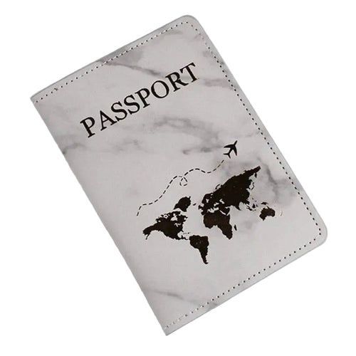 Étui Passeport Carte du Monde <br>Marbre Voyage Paisible