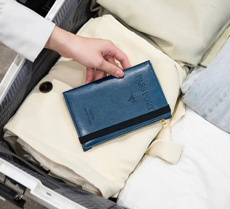 Grand Portefeuille de Voyage Personnalisé <br>Passeport Vintage (Anti-RFID) Voyage Paisible