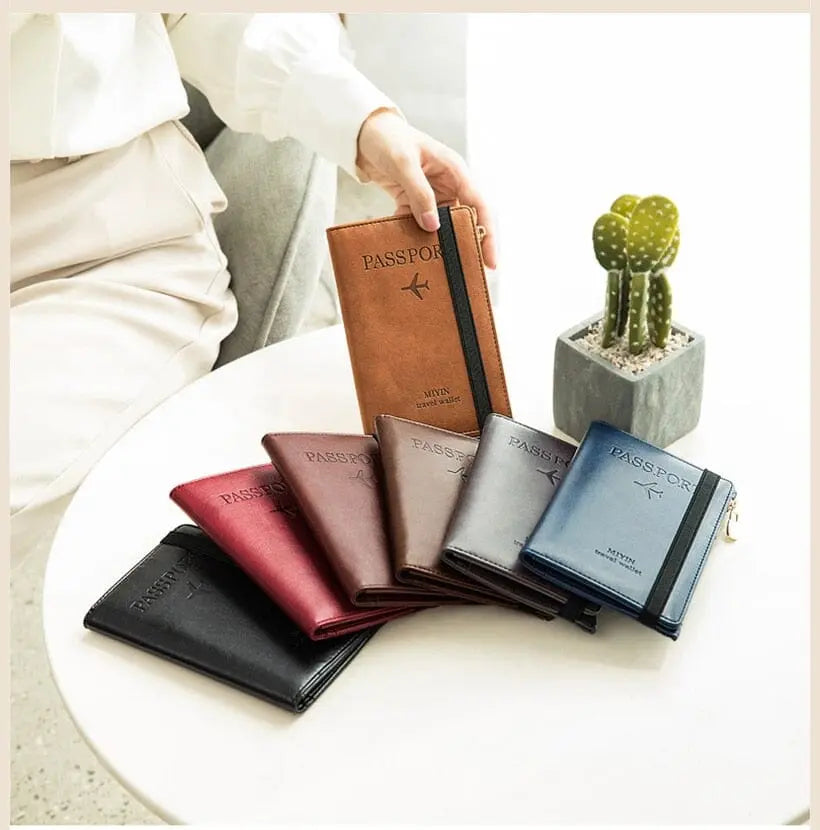 Grand Portefeuille de Voyage Personnalisé <br>Passeport Vintage (Anti-RFID) Voyage Paisible