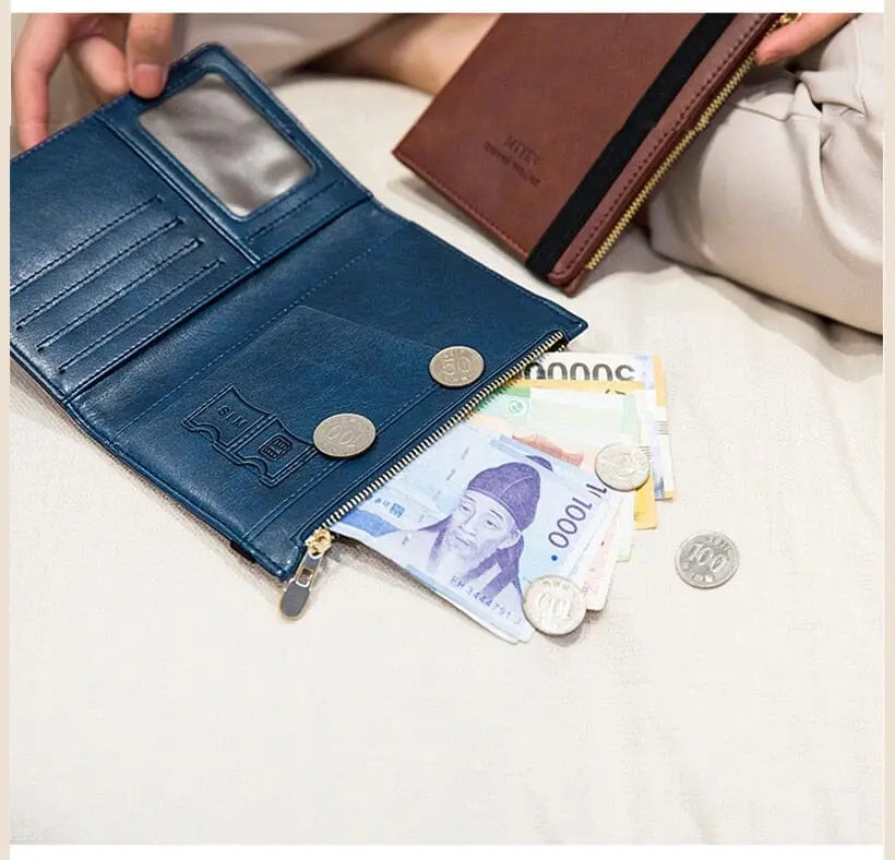 Grand Portefeuille de Voyage Personnalisé <br>Passeport Vintage (Anti-RFID) Voyage Paisible