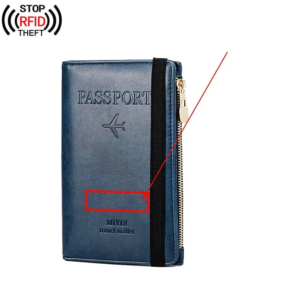 Grand Portefeuille de Voyage Personnalisé <br>Passeport Vintage (Anti-RFID) Voyage Paisible