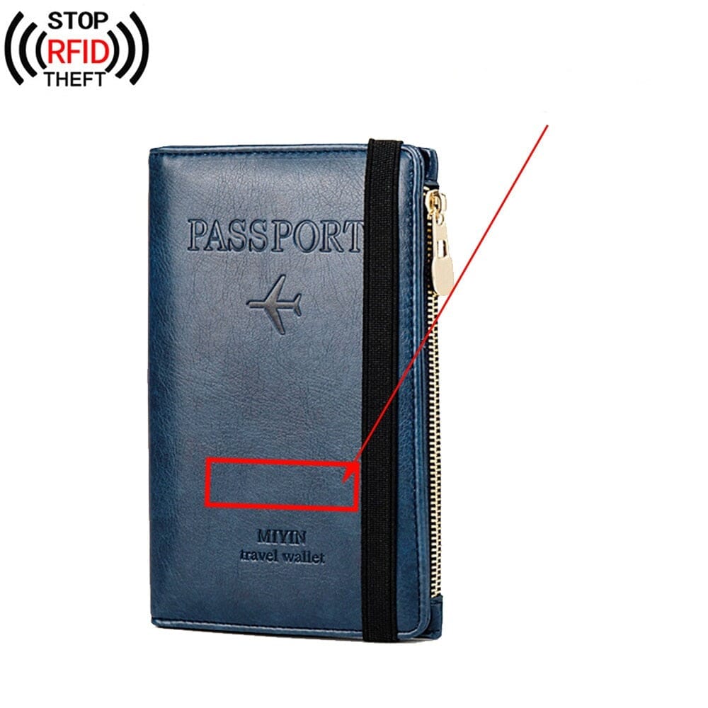 Grand Portefeuille de Voyage Personnalisé <br>Passeport Vintage (Anti-RFID)
