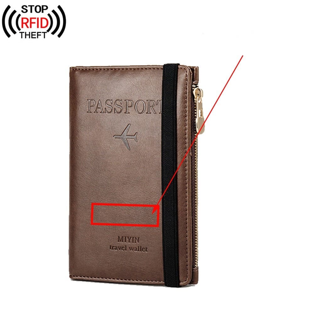 Grand Portefeuille de Voyage Personnalisé <br>Passeport Vintage (Anti-RFID)