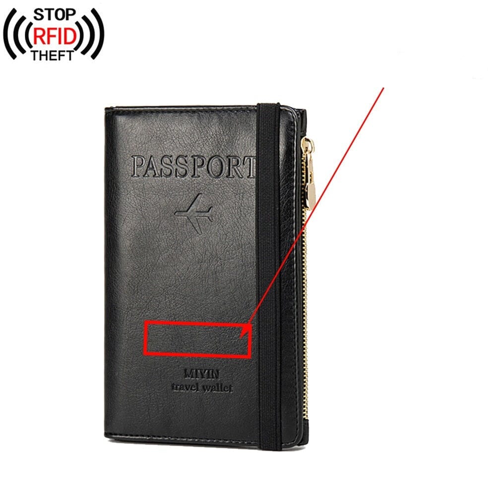 Grand Portefeuille de Voyage Personnalisé <br>Passeport Vintage (Anti-RFID)