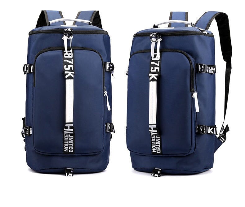 grand sac dos femme voyage convertible tendance bleu marine