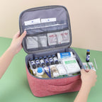 grande trousse pharmacie de voyage vide travel essential bleu