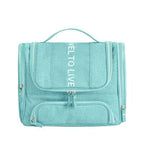 grande trousse de toilette a suspendre to travel to live turquoise