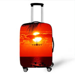 housse protection valise avion coucher du soleil