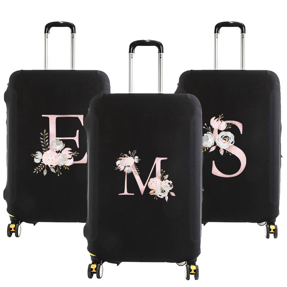housse de valise pink flower letter 