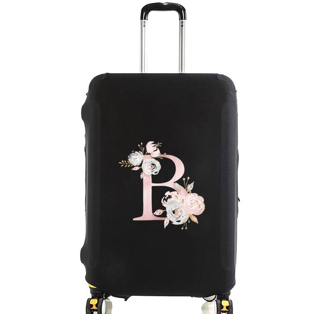 housse de valise pink flower letter b