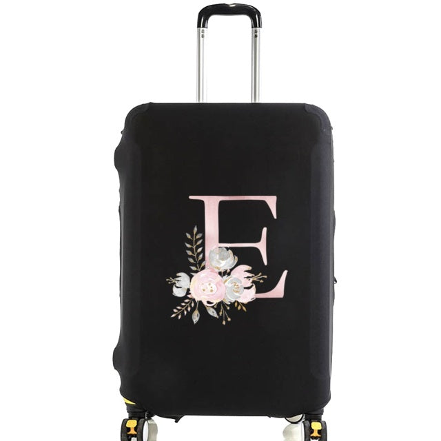 housse de valise pink flower letter e