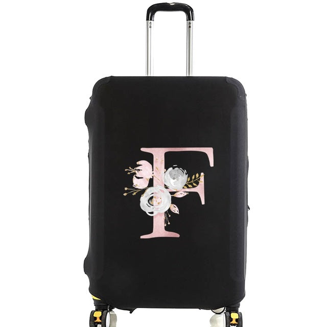 housse de valise pink flower letter f
