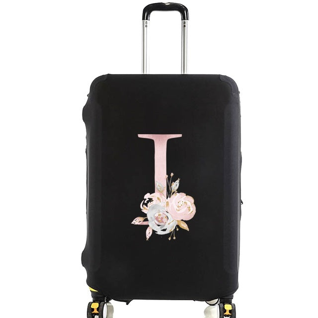 housse de valise pink flower letter i