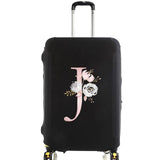 housse de valise pink flower letter j