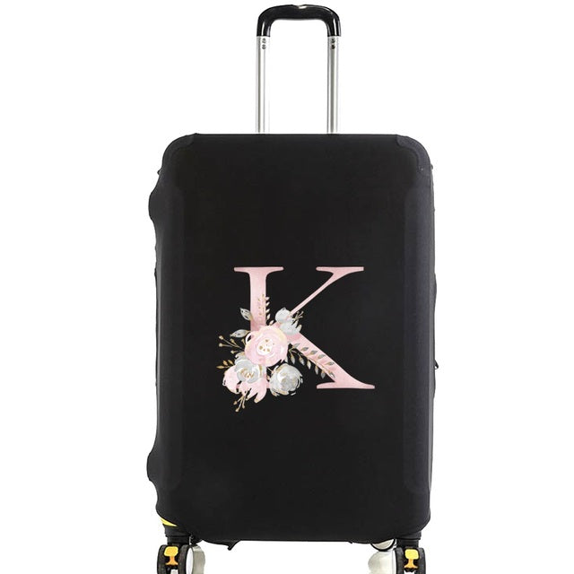 housse de valise pink flower letter k