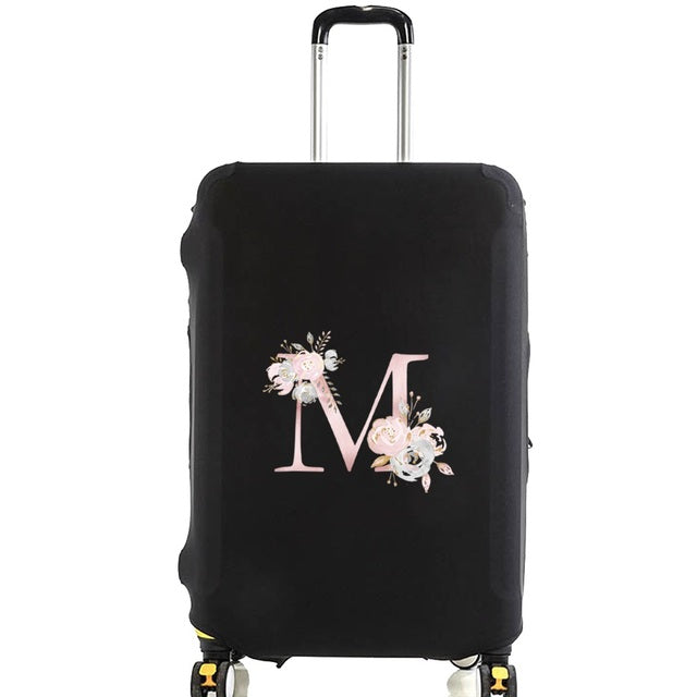housse de valise pink flower letter m