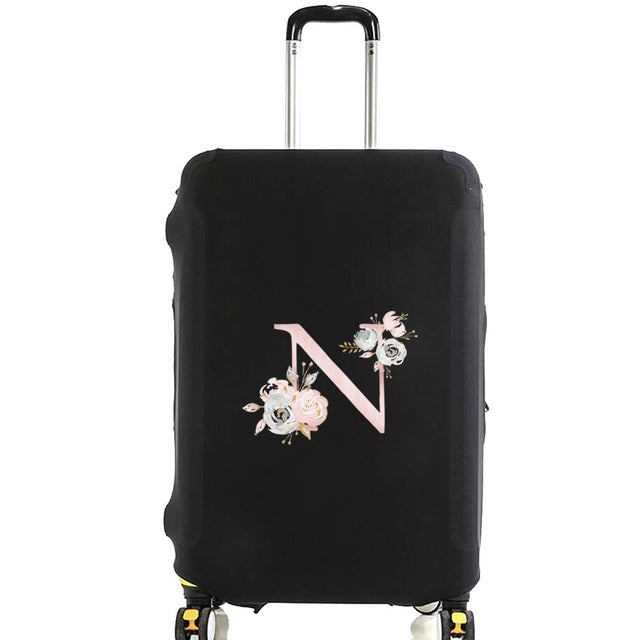 housse de valise pink flower letter n