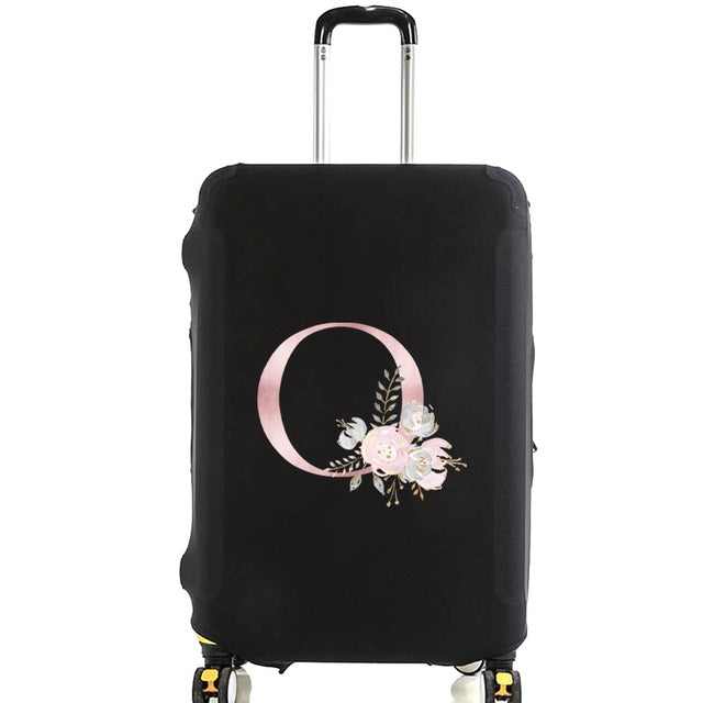 housse de valise pink flower letter o