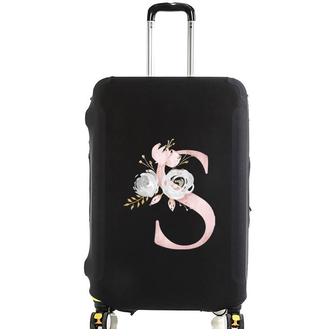 housse de valise pink flower letter s