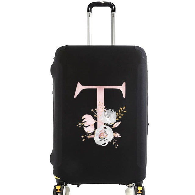 housse de valise pink flower letter t