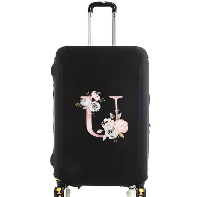 housse de valise pink flower letter u