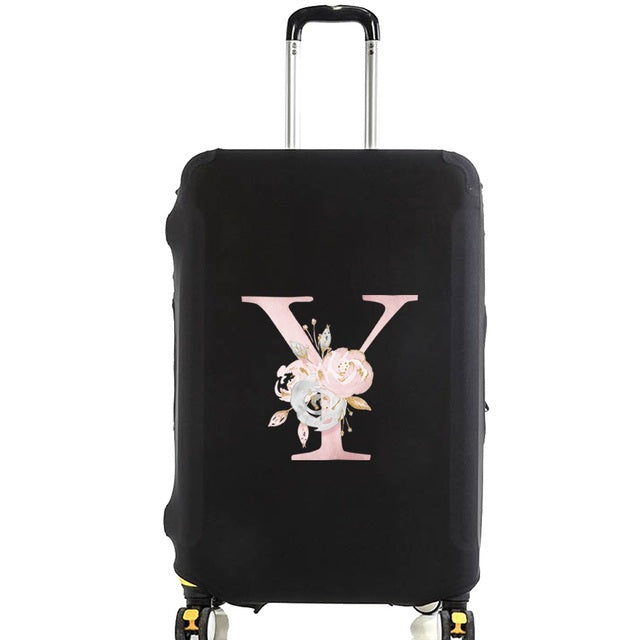 housse de valise pink flower letter y