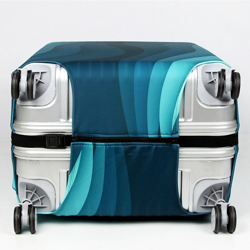 housse protection valise vagues bleues