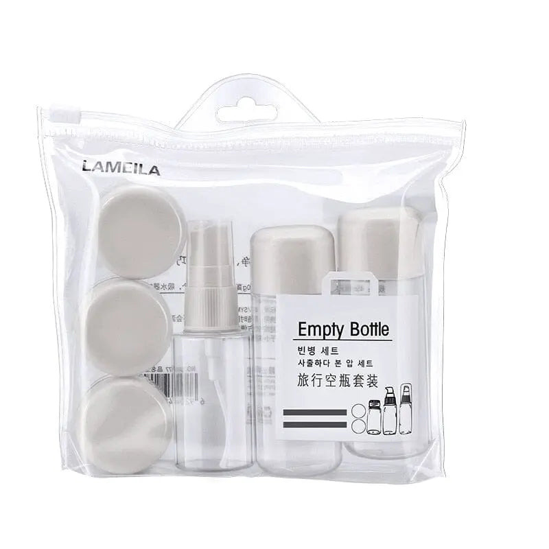 Kit Voyage 14 Pièces - Flacons 50ml Et Pots 20ml - Étanches - Avec Accessoires - Pour Avion Et Toilette