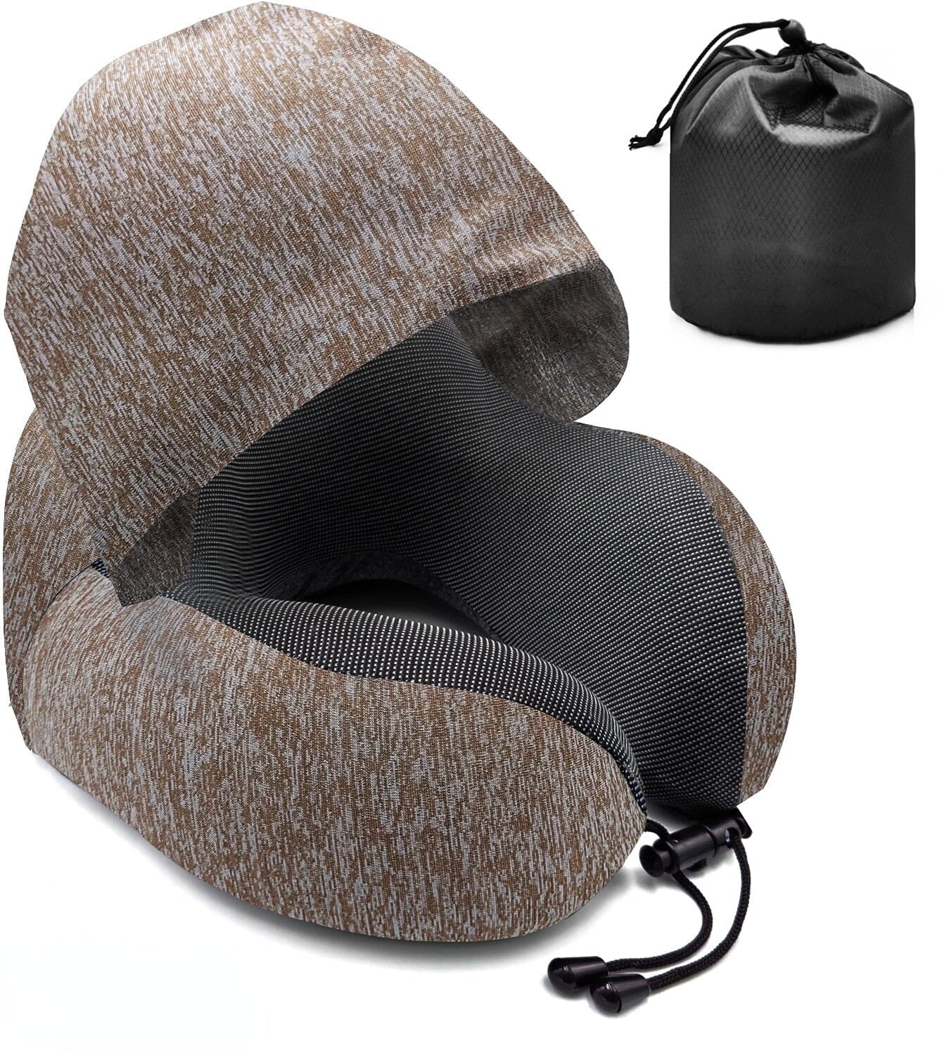 oreiller voyage mémoire de forme capuche