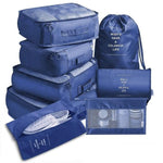 organisateur valise bleu marine set de 8 colorful life