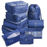 organisateur valise colorful life set de 9 bleu marine