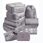 organisateur valise gris set de 9 colorful life