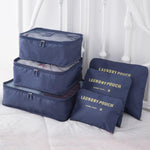 organisateur de valise laundry pouch set 6 bleu marine
