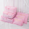organisateur de valise rose set de 6 laundry pouch